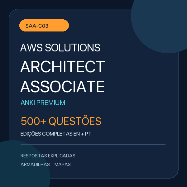 Capa do AWS Solutions Architect Associate Anki Premium